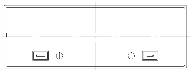12V 5Ah Sealed Lead Acid Battery with Recessed Terminals - Top Diagram