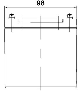 TLV12120CM - 6-DZM-12 12V 12Ah Deep Cycle Mobility Battery - Side Diagram
