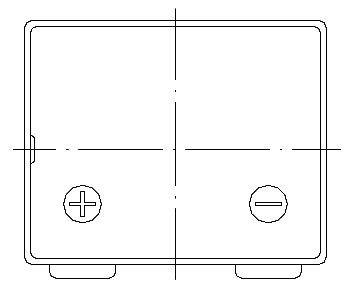 6V 2.3Ah Sealed Lead Acid Battery with Tab Terminals - Top Diagram