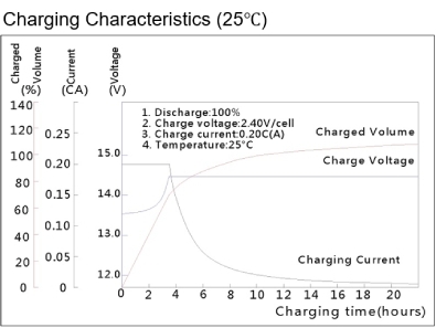 TLV121100 - 12V 110Ah Sealed Lead Acid Battery with T11 Terminals - Charging Characteristics