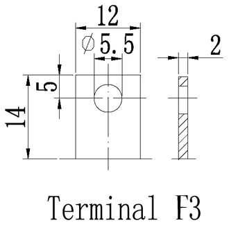 TLV12140GEN-SR - 12V 14Ah Battery For Generators - Nut & Bolt Terminals - Terminal Diagram