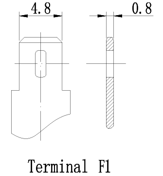 TLV1214 - 12V 1.4Ah Sealed Lead Acid Battery with F1 Terminals - Terminal Diagram