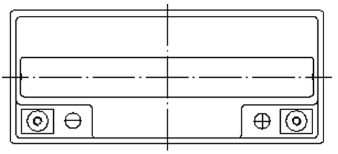 TLV12200M5 - 12V 20Ah Sealed Lead Acid Battery with M5 Terminals - Top Diagram