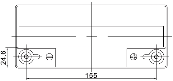 TLV12220M5DC - 12V 22Ah Deep Cycle Sealed Lead Acid Battery with M5 Terminals - Top Diagram
