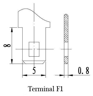 TLV1228V1 - 12V 2.8Ah Sealed Lead Acid Battery with F1 Terminals - Terminal Diagram