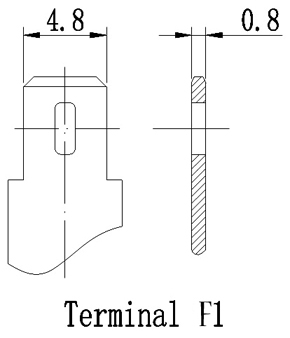 TLV1229L - 12V 2.9Ah Sealed Lead Acid Battery with F1 Terminals - Terminal Diagram