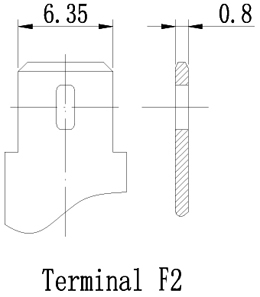 TLV1232F2 - 12V 3.2Ah Sealed Lead Acid Battery with F2 Terminals - Terminal Diagram