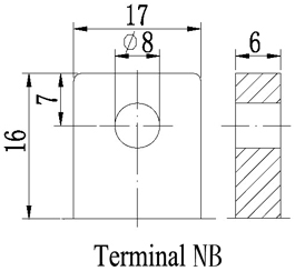 TLV1235DC - 12V 35Ah Deep Cycle Battery with Nut & Bolt Terminals - Terminal Diagram