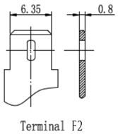 TLV1245B - 12V 4.5Ah Sealed Lead Acid Battery with F2 Terminals - Terminal Diagram