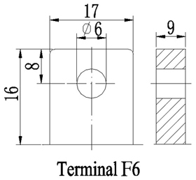TLV12450F6 - 12V 45Ah Sealed Lead Acid Battery with F6 Terminals - Terminal Diagram
