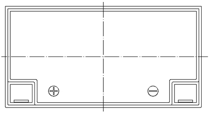 TLV6200 - 6V 20Ah Sealed Lead Acid Battery with Nut & Bolt Terminals - Top Diagram