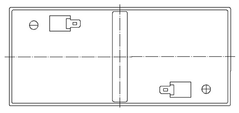 TLV6360F2 - 6V 36Ah Sealed Lead Acid Battery with F2 Terminals - Top Diagram
