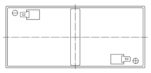 TLV6420F2 - 6V 42Ah Sealed Lead Acid Battery with F2 Terminals - Top Diagram